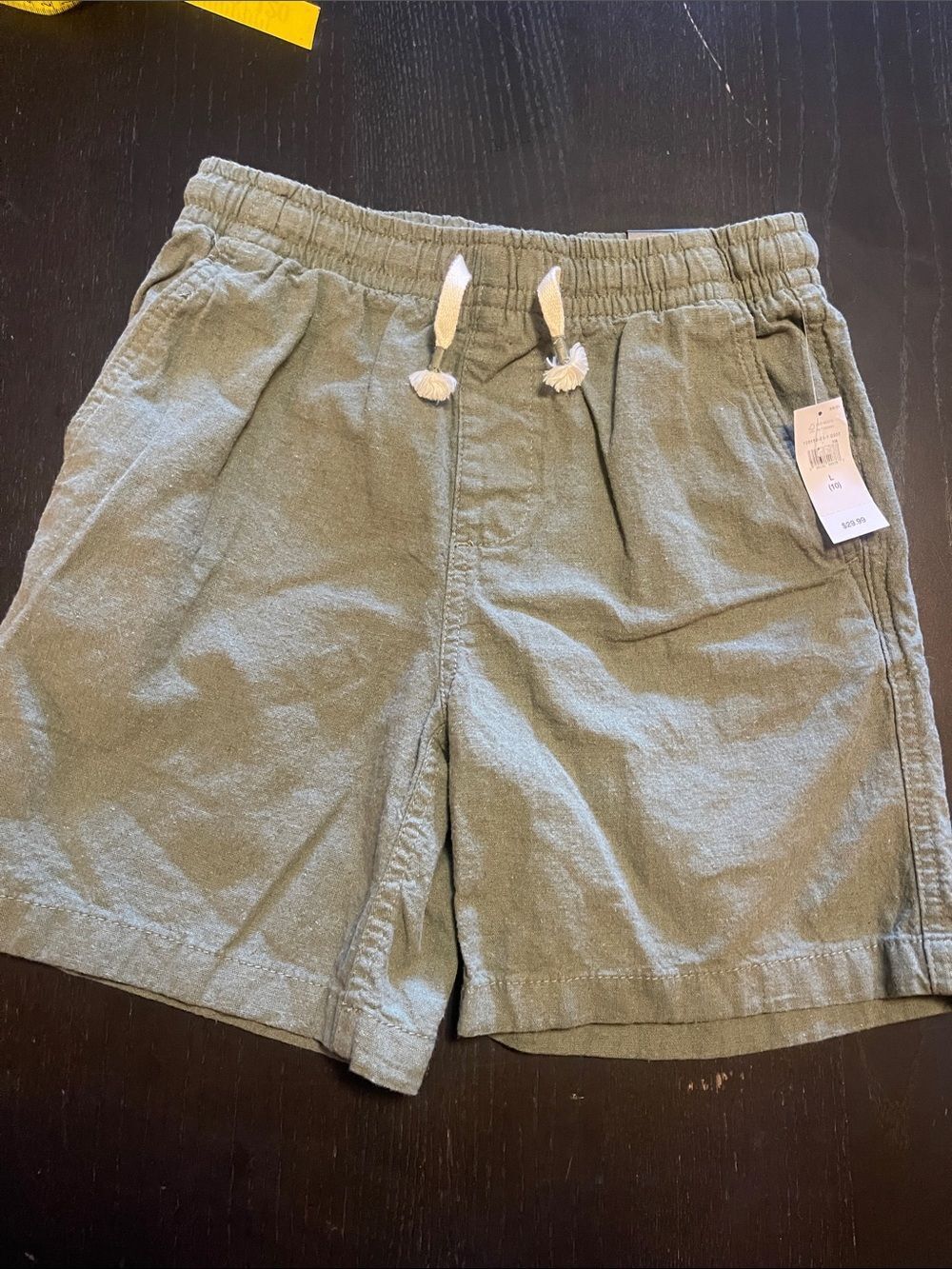 Gap Olive Drawstring Cotton-Blend Kids Shorts NWT size large 10